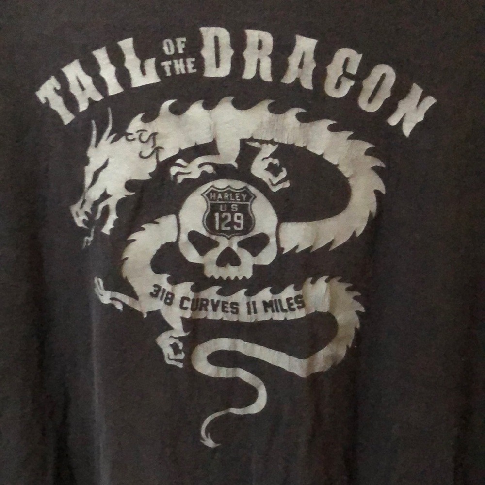 Harley Davidson Black Graphic T-Shirt Tail‎ of the Dragon